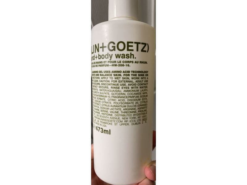 Malin + Goetz Rum Hand + Body Wash, 16 fl oz/473 mL