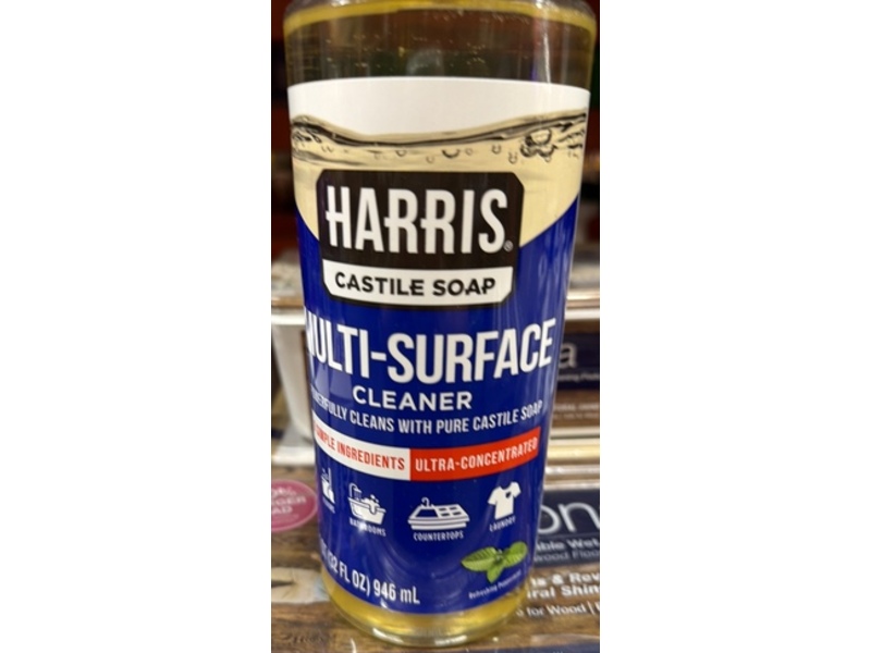 Harris Castile Soap Multi-Surface Cleaner, Refreshing Peppermint, 32 fl oz/946 mL