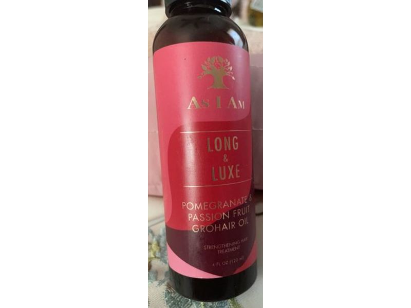 As I Am Long & Luxe Grohair Oil, Pomegranate & Passion Fruit, 4 fl oz/120 mL