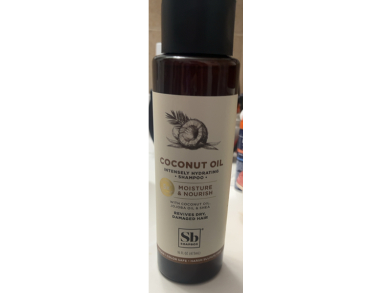 Soapbox Intensely Hydrating Shampoo, Coconut Oil, 16 fl oz/473 mL, Pack Of 3