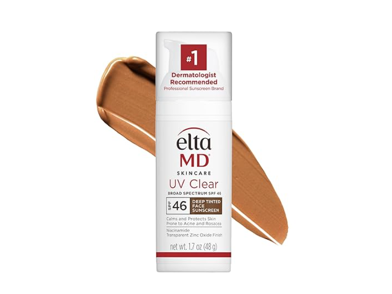 EltaMD Skincare UV Clear Deep Tinted Face Sunscreen, SPF 46, 03 Deep Tinted, 1.7 oz/48 g
