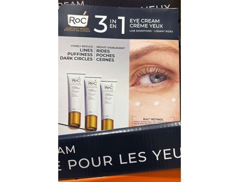 Roc 3-In-1 Eye Cream Lines Puffiness Dark Circles, 177 mL, Pack Of 3