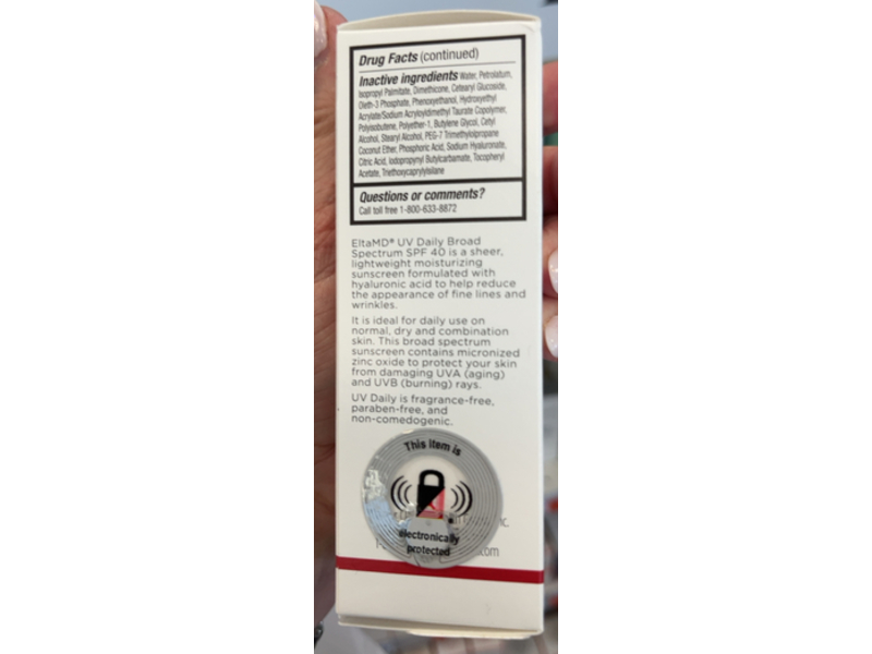 Elta Md Uv Daily Face Sunscreen, SPF 40, 1.7 oz/48 g