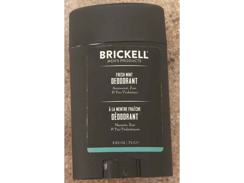 Brickell Men's Products Deodorant, Fresh Mint, 2.65 oz/75 g