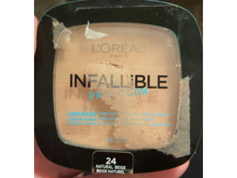 L'Oréal Paris Infallible Pro Glow Pressed Powder, 24 Natural Beige, 0.31 oz/ 9 g