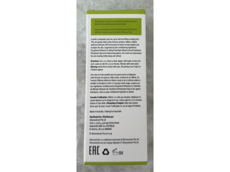 Ultraceuticals Ultra Energising Facial Mask, 2.54 fl oz/75 mL