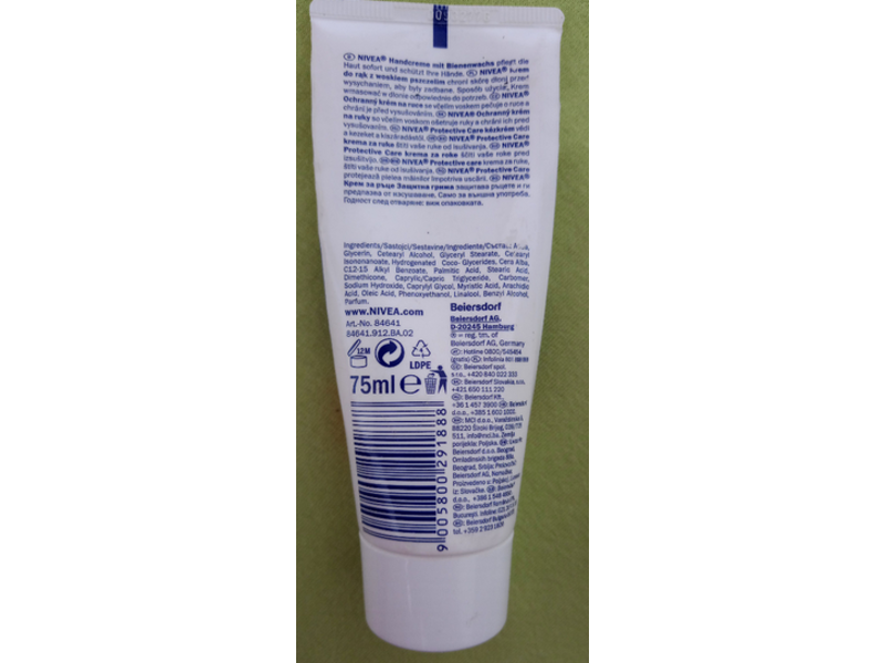 Nivea Hand Cream Protective Care, Beeswax, 75 mL