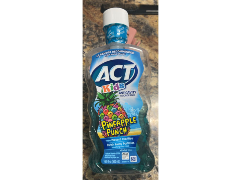 Act Kids Anticavity Fluoride Rinse, Pineapple Punch, 16.9 fl oz/500 mL