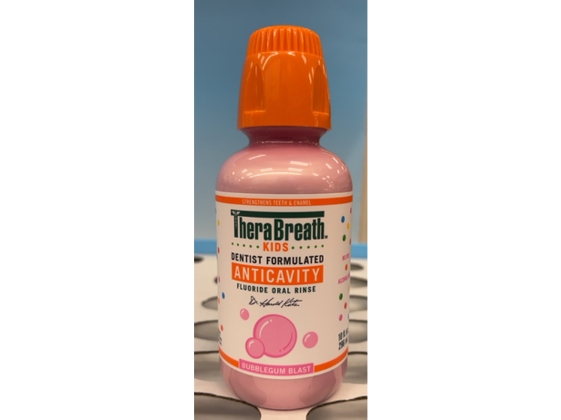 Thera Breath Kids Anticavity Fluoride Oral Rinse, Bubblegum Blast, 10 fl oz/296 mL