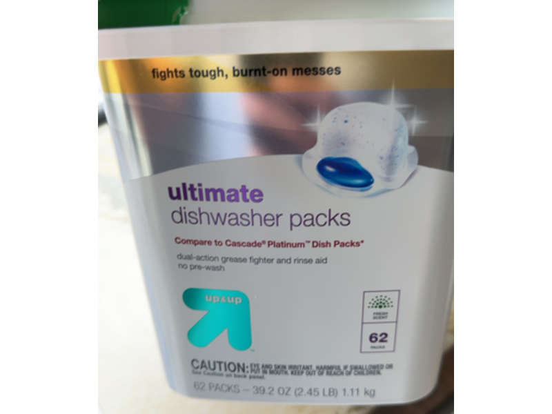 Up & Up Ultimate Dishwasher Pack, 62 Loads, 39.2 oz/1.11 Kg