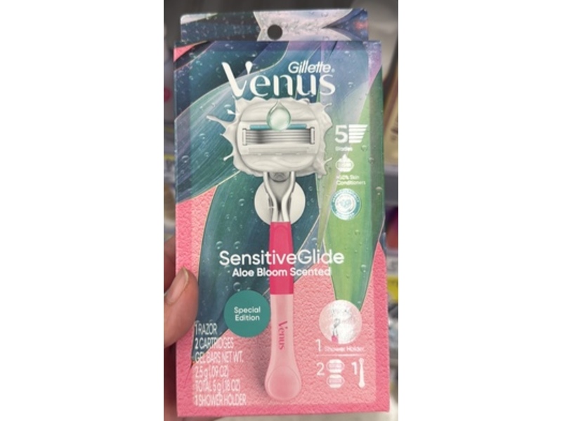 Gillette Venus Sensitive Glide, Aloe Bloom Scented, 0.09 oz/2.5 g