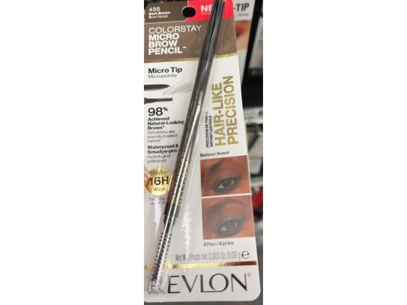 Revlon ColorStay Micro Eyebrow Pencil, 456 Dark Brown, 0.003/0.09 g