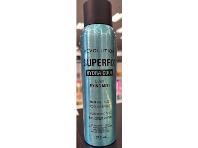 Revolution Superfix Hydra Cool Dewy Fixing Mist, Hyaluronic Acid & Coconut Water, 5.07 fl oz