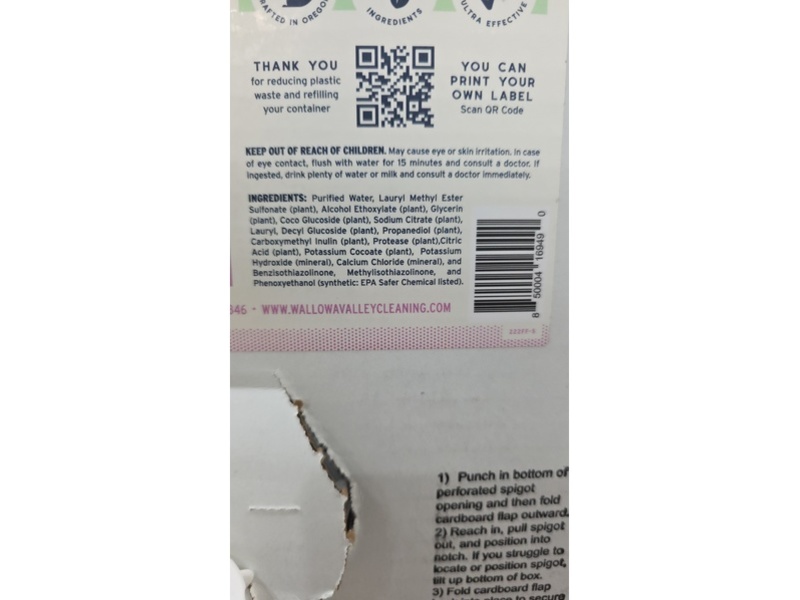 Wallowa Valley Laundry Liquid Cleaning Solution, Fragrance Free