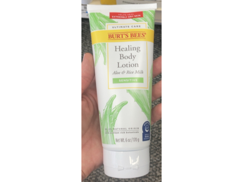 Burt's Bees Healing Body Lotion, Aloe & Rice Milk, Sensitive, 6 oz/170 g, 3 Count