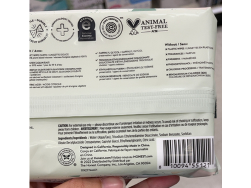 Honest Clean Conscious Wipes, Sensitive, Geo Mood, Fragrance Free, 60 Wipes