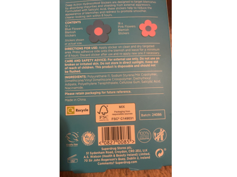 Deep Action Blemish Stickers, Salicylic Acid, 30 Count