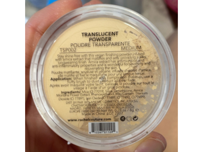 Rachel Couture Translucent Powder, Medium, 0.28 oz/8 g