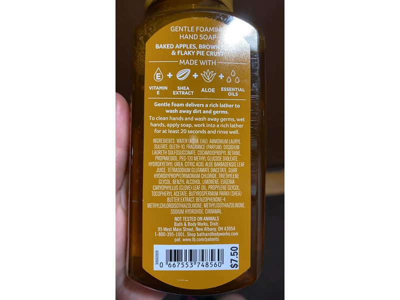 Bath & Body Works White Barn Gentle Foaming Hand Soap, Apples & Brown Sugar, 8.75 fl oz/259 mL