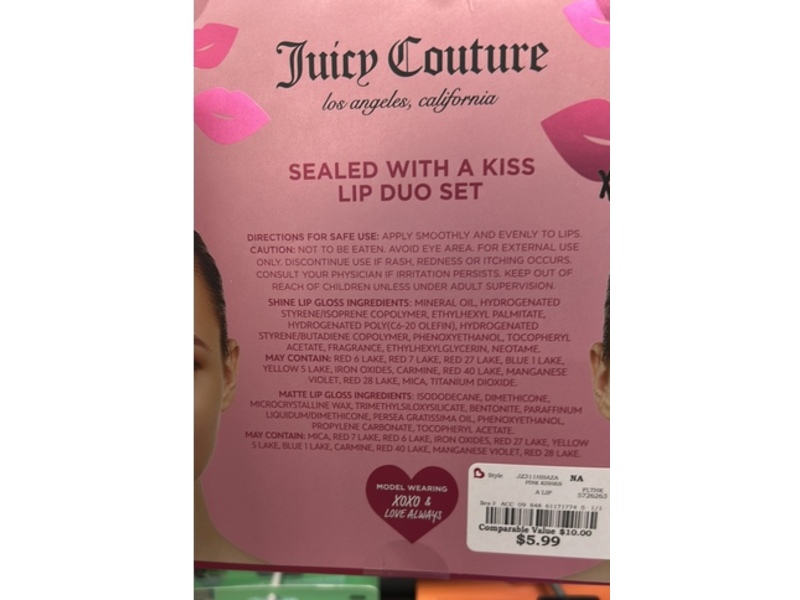 Juicy Couture Lip Duo Set, Sealed With A Kiss, 0.42 oz/12 g