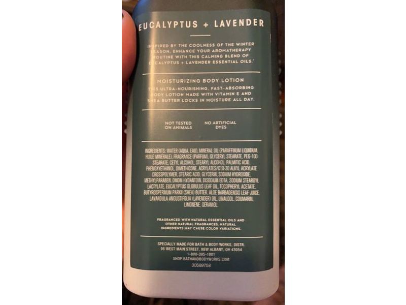 Bath & Body Works Moisturizing Body Lotion, Eucalyptus + Lavender, 6.5 fl oz/192 mL