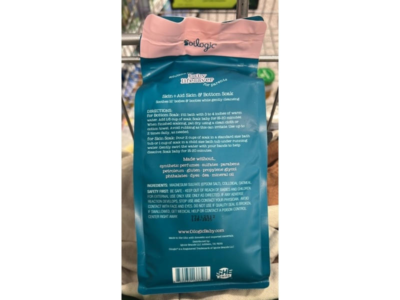 Oilogic Baby Skin + Aid Skin & Bottom Soak, Oatmeal + Epsom Salt, 32 oz