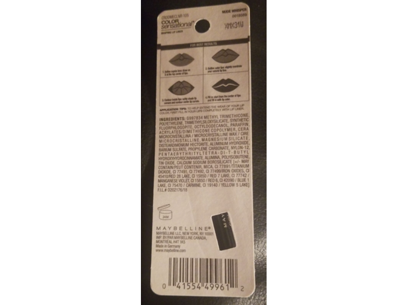 Maybelline Color Sensational Shaping Lip Liner, 105 Nude Whisper, 0.14 oz