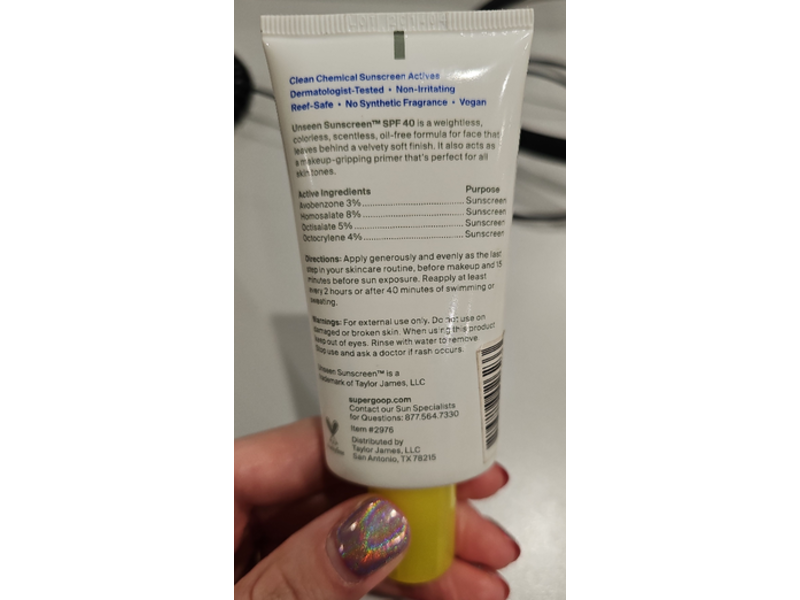Supergoop! Unseen Sunscreen, SPF 40 PA+++, 1.7 fl oz /50 mL