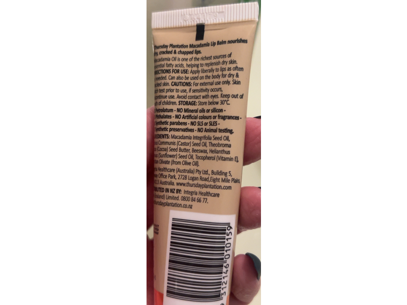 Thursday Plantation Macadamia Ultra Hydrating Lip Balm, 30 g