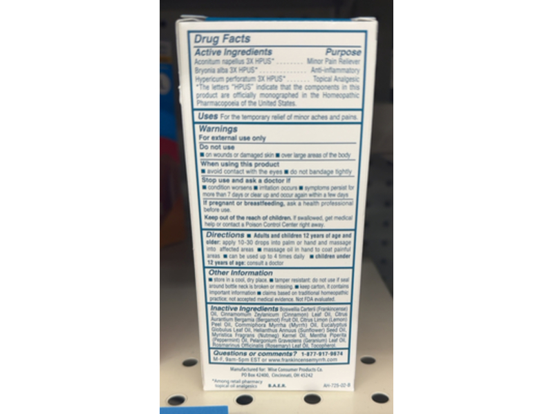 Frankincense & Myrrh Arthritis Pain Relief Rubbing Oil, 2 fl oz/59 mL