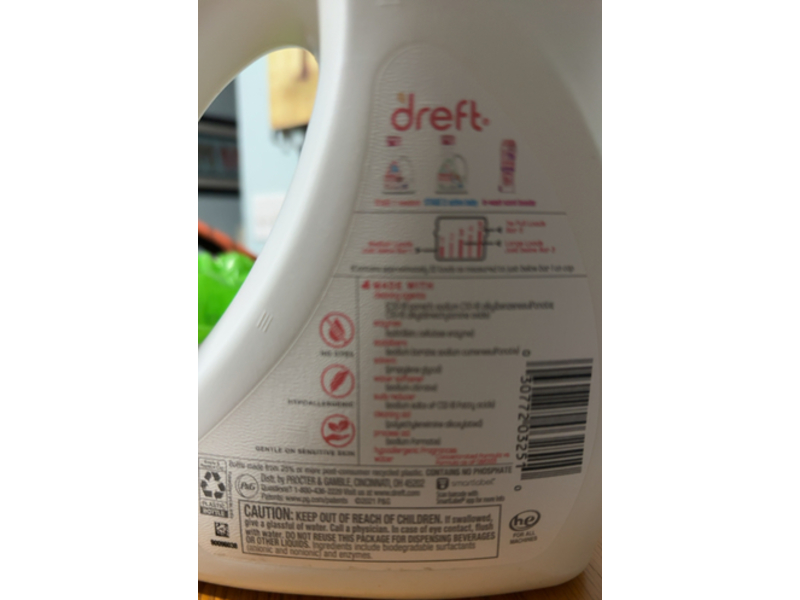 Dreft Stage 1 Newborn Baby Liquid Laundry Detergent, 32 loads, 46 fl oz/1.36 L