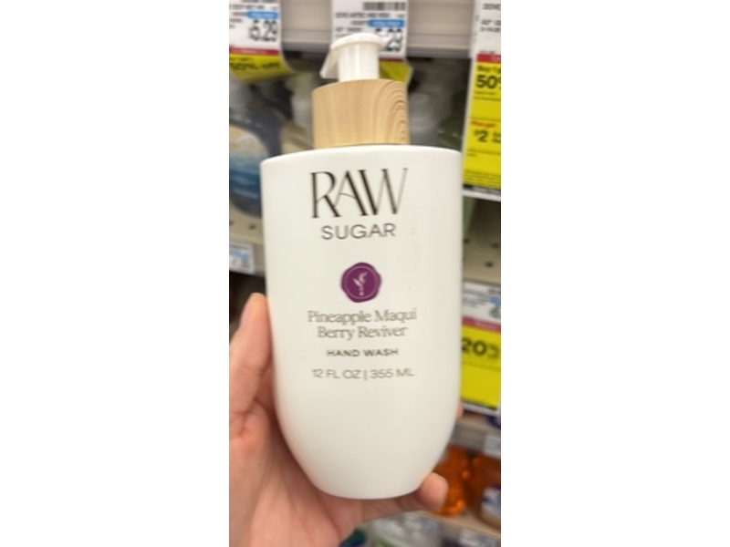 Raw Sugar Pineapple Maqui Berry Reviver, Hand Wash, 12 fl oz/355 mL, Pack Of 4