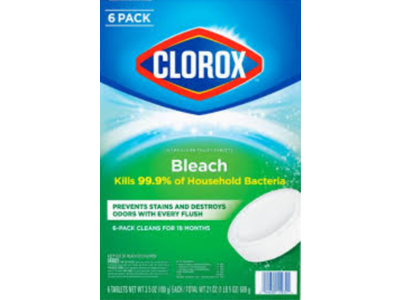 Clorox Bleach Ultra Clean Toilet Tablets, 3.5 oz/100 g, 6 Count