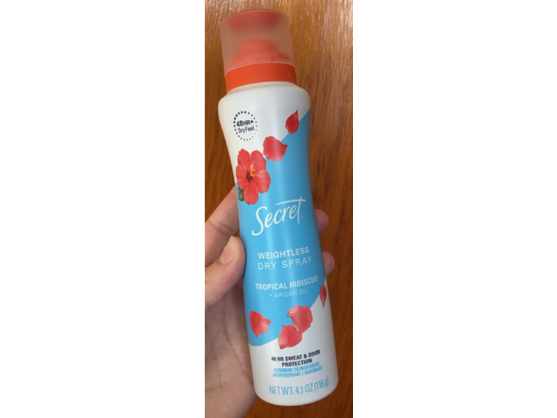 Secret Weightless Dry Spray Antiperspirant Deodorant, Tropical Hibiscus, 4.1 oz/116 g, Pack Of 3