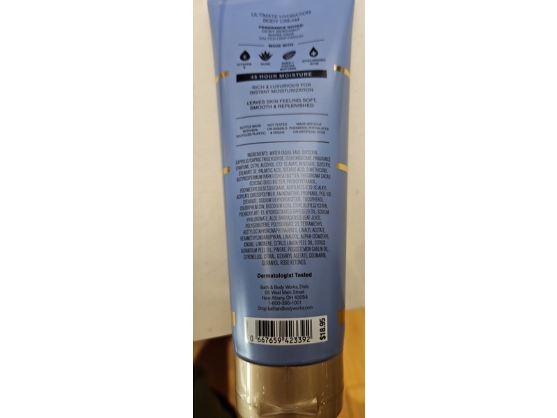Bath & Body Works Ultimate Hydration Body Cream, Salted Shorelines, 8 oz/226 g