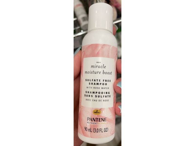 Pantene Miracle Moisture Boost Sulfate Free Shampoo, Rose Water, 3.0 fl oz/90 mL