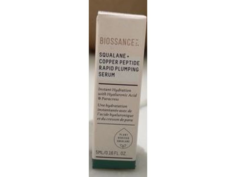 Biossance Squalane+ Copper Peptide Rapid Plumping Serum, 0.16 fl oz/5 mL