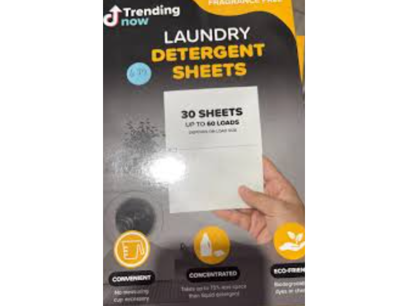 Trending Now Laundry Detergent Sheets, 60 Loads, 30 Sheets