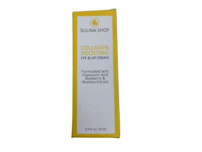 Sulina Shop Collagen Boosting Eye & Lip Cream, Hyaluronic Acid+Blueberry & Rose Extract, 0.5 fl oz/15 mL