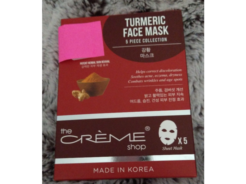 The Creme Shop Natural Essence Face Sheet Mask, Turmeric, 5 Count