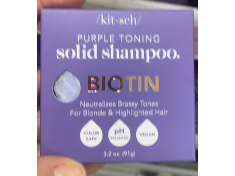 Kitsch Purple Toning Solid Shampoo Bars, Castor Oil, 3.2 oz/91 g