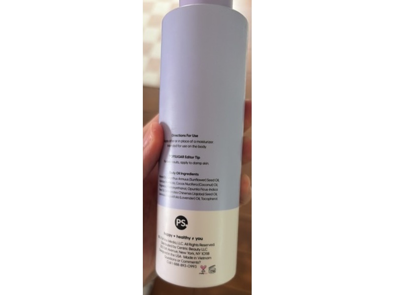 Popsugar Body Oil, Lavender + Vanilla, 6.08 fl oz/180 mL