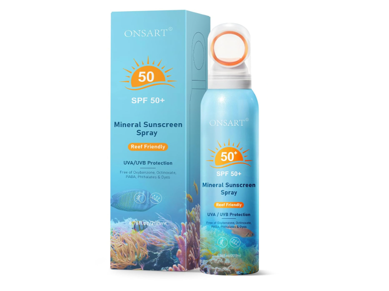 Onsart Mineral Sunscreen Spray, SPF 50+, 6.76 fl oz/200 mL