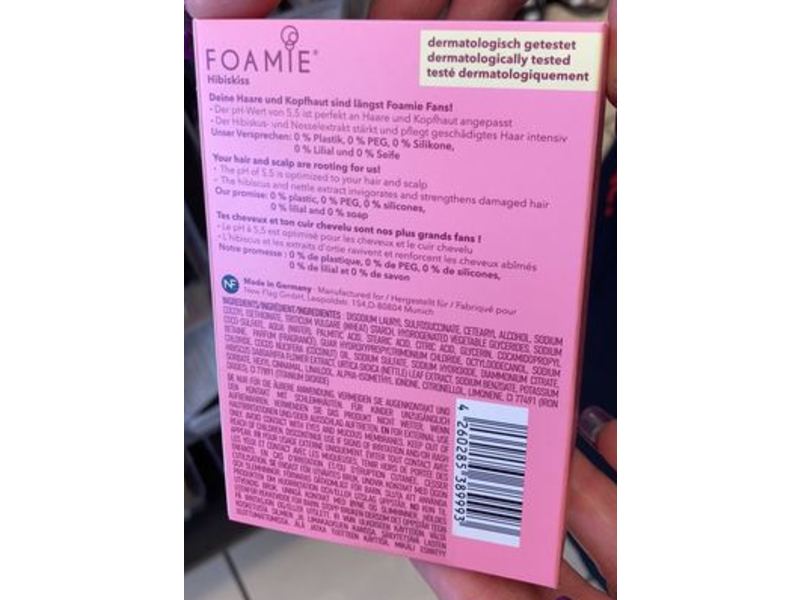 Foamie Shampoo Bar, Damaged Hair, Hibiscus, 2.8 oz/80 g
