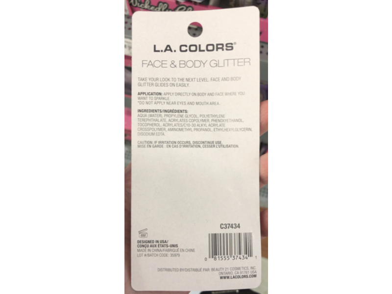 L.A. Colors Wickedly Glam Face & Body Glitter, Moonlight, 0.5 fl oz/15 mL