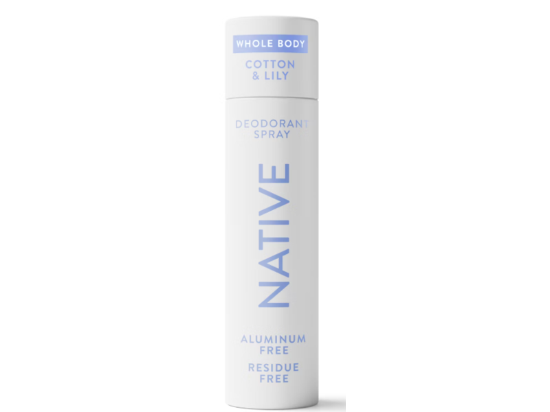 Native Whole Body Deodorant Spray, Cotton & Lily, 3.5 oz/99 g