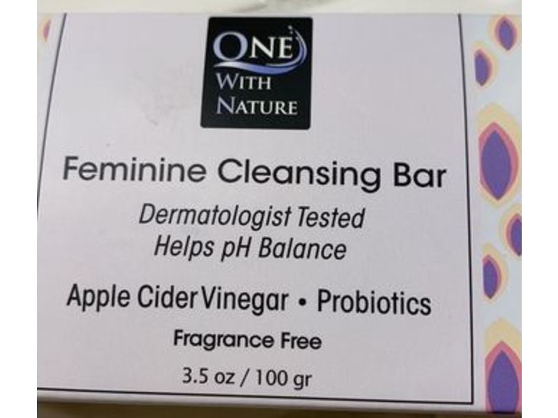 One With Nature Feminine Cleansing Bar Soap, 3.5 oz/100 g