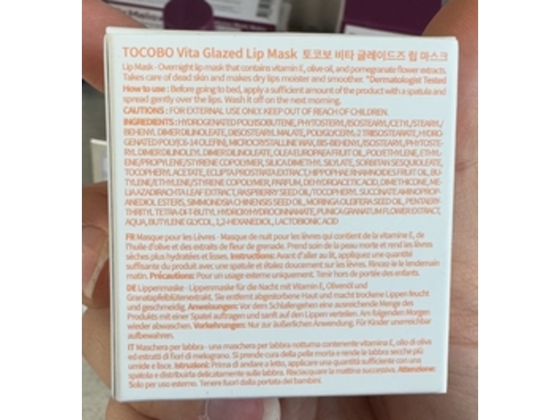 Tocobo Lip Mask, Salmon Pink, 20 mL