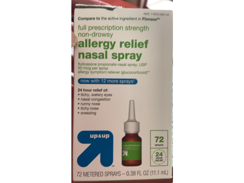 Up & Up Fluticasone Propionate Allergy Relief Nasal Spray, 0.38 fl oz, 72 Spray