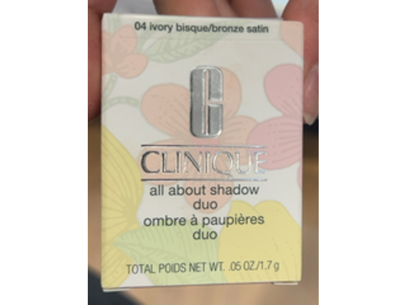 Clinique All About Shadow Duo, 04 Ivory Bisque/Bronze Satin, 0.05 oz/1.7 g